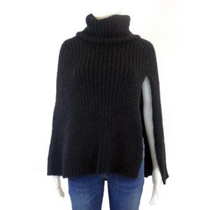 ECHO One Size Fits All Black Wool Sweater - Cape